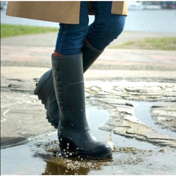 Sorel Shoes - Sorel Joan Tall Waterproof Rain Boot Nori 9.5